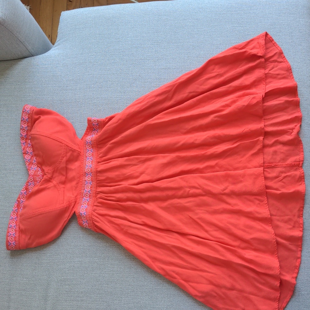 Roxy coral strapless sundress medium